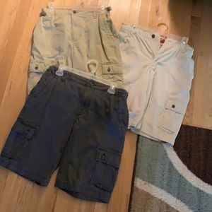 3 Pair of Boys Arizona Cargo Shorts, Size 20 Husky